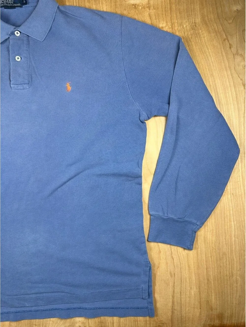 Vintage 90s Polo Ralph Lauren polo shirt large long sleeve 100% cotton preppy